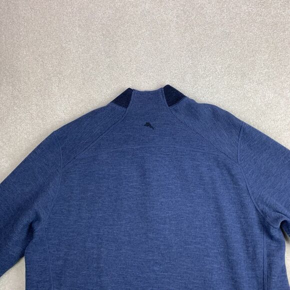 Tommy Bahama Reversible Sweatshirt Pullover Quarter Zip Blue Black XL Sweater - Picture 7 of 16